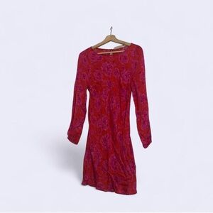 Elegant Red Floral Women's Dress